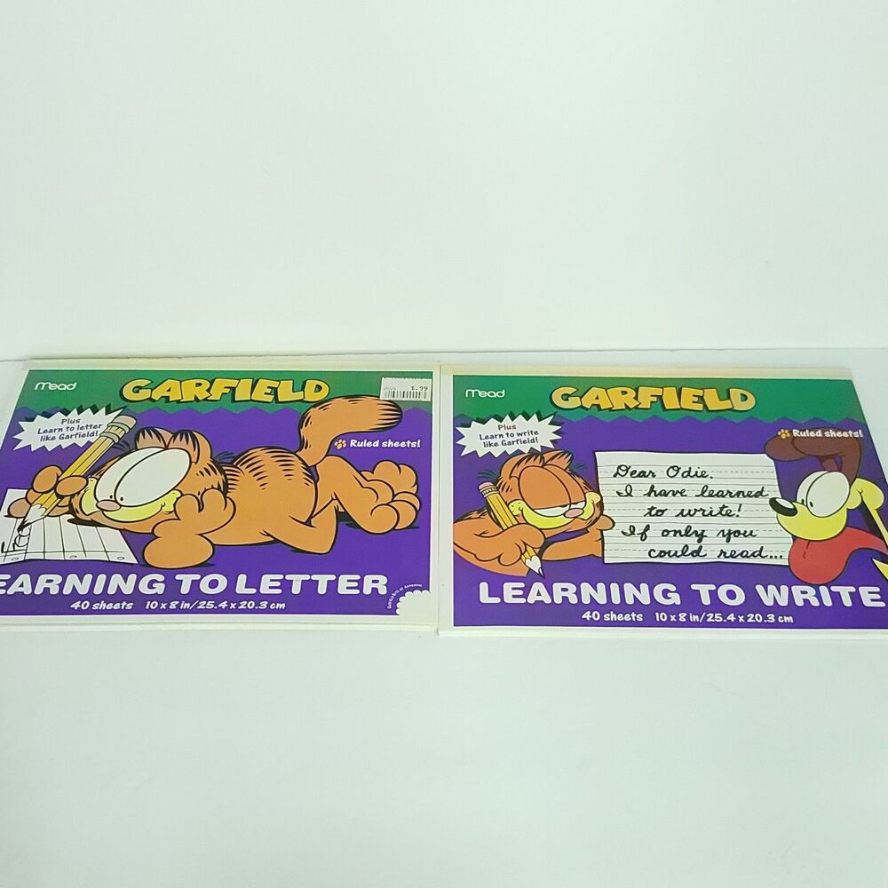 Garfield the Cat Mead Ruled Sheets Writing Pad School Learning to Letter & Write